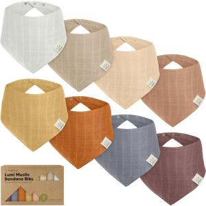 image8Pack Muslin Baby Bibs for Boys Girls  Muslin Bandana Drool Bibs for Baby Girl ampamp Boy Drooling Newborn Teething Toddler Infant 036 Months 100 Cotton Extra Absorbent ampamp Soft MirageSpice