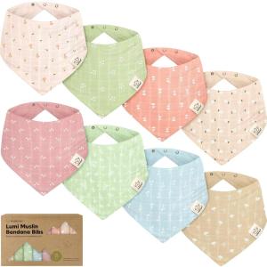 image8Pack Muslin Baby Bibs for Boys Girls  Muslin Bandana Drool Bibs for Baby Girl ampamp Boy Drooling Newborn Teething Toddler Infant 036 Months 100 Cotton Extra Absorbent ampamp Soft MirageWild Bloom