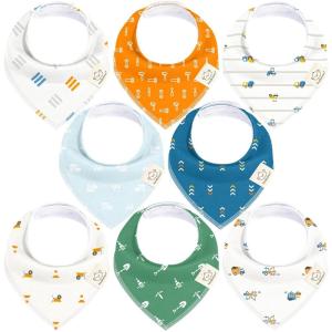 image8Pack Organic Baby Bandana Bibs for Boys Girls  Super Absorbent Triangle Baby Bibs for Drooling and Teething Infant 100 Cotton Extra Soft for Newborn Infant 036 Months ConstellationBuilders