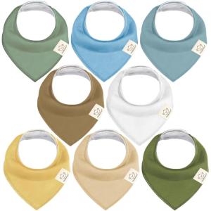 image8Pack Organic Baby Bandana Bibs for Boys Girls  Super Absorbent Triangle Baby Bibs for Drooling and Teething Infant 100 Cotton Extra Soft for Newborn Infant 036 Months ConstellationDaybreak