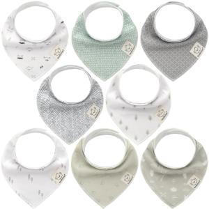 image8Pack Organic Baby Bandana Bibs for Boys Girls  Super Absorbent Triangle Baby Bibs for Drooling and Teething Infant 100 Cotton Extra Soft for Newborn Infant 036 Months ConstellationNordic