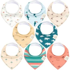 image8Pack Organic Baby Bandana Bibs for Boys Girls  Super Absorbent Triangle Baby Bibs for Drooling and Teething Infant 100 Cotton Extra Soft for Newborn Infant 036 Months ConstellationWildscape