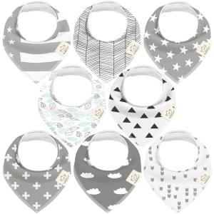 image8Pack Organic Baby Bandana Bibs for Boys Girls  Super Absorbent Triangle Baby Bibs for Drooling and Teething Infant 100 Cotton Extra Soft for Newborn Infant 036 Months ConstellationGrayscape