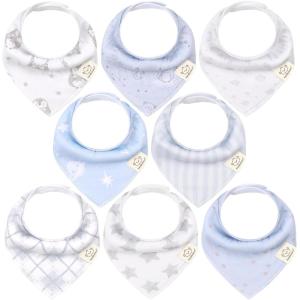 image8Pack Organic Baby Bandana Bibs for Boys Girls  Super Absorbent Triangle Baby Bibs for Drooling and Teething Infant 100 Cotton Extra Soft for Newborn Infant 036 Months ConstellationConstellation