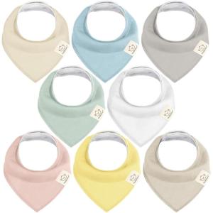 image8Pack Organic Baby Bandana Bibs for Girls  Super Absorbent Triangle Baby Bibs for Drooling and Teething Infant 100 Cotton Extra Soft for Newborn Infant 036 Months FlourishDawn