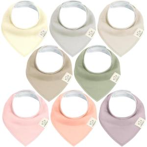 image8Pack Organic Baby Bandana Bibs for Girls  Super Absorbent Triangle Baby Bibs for Drooling and Teething Infant 100 Cotton Extra Soft for Newborn Infant 036 Months FlourishEmbrace