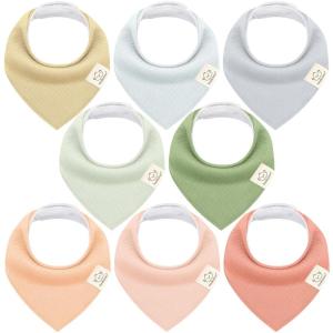 image8Pack Organic Baby Bandana Bibs for Girls  Super Absorbent Triangle Baby Bibs for Drooling and Teething Infant 100 Cotton Extra Soft for Newborn Infant 036 Months FlourishDewQuin