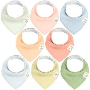 image8Pack Organic Baby Bandana Bibs for Girls  Super Absorbent Triangle Baby Bibs for Drooling and Teething Infant 100 Cotton Extra Soft for Newborn Infant 036 Months FlourishDew