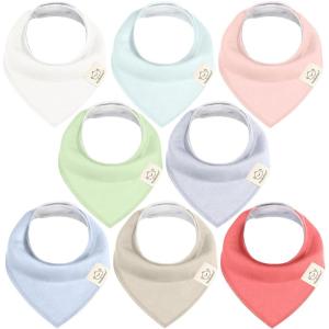image8Pack Organic Baby Bandana Bibs for Girls  Super Absorbent Triangle Baby Bibs for Drooling and Teething Infant 100 Cotton Extra Soft for Newborn Infant 036 Months FlourishSpring
