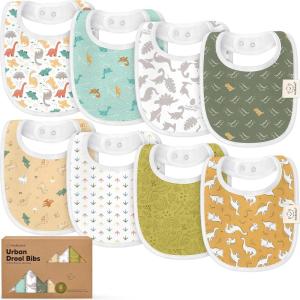 image8Pack Organic Baby Bibs for Boys Girls  Soft Cotton Drooling and Teething Bibs for Baby Girl ampamp Boy Extra Absorbent Easy To Clean ampamp Put On for Toddler Newborn Infant 024 Months Sweet CharmMesozoic
