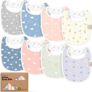 image8Pack Organic Baby Bibs for Boys Girls  Soft Cotton Drooling and Teething Bibs for Baby Girl ampamp Boy Extra Absorbent Easy To Clean ampamp Put On for Toddler Newborn Infant 024 Months Sweet CharmDreamers