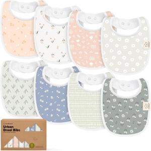 image8Pack Organic Baby Bibs for Boys Girls  Soft Cotton Drooling and Teething Bibs for Baby Girl ampamp Boy Extra Absorbent Easy To Clean ampamp Put On for Toddler Newborn Infant 024 Months Sweet CharmFleur