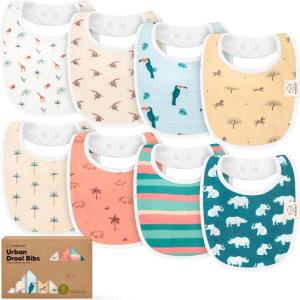 image8Pack Organic Baby Bibs for Boys Girls  Soft Cotton Drooling and Teething Bibs for Baby Girl ampamp Boy Extra Absorbent Easy To Clean ampamp Put On for Toddler Newborn Infant 024 Months Sweet CharmWildscape