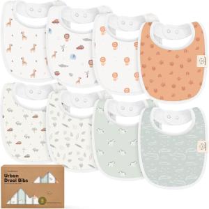 image8Pack Organic Baby Bibs for Boys Girls  Soft Cotton Drooling and Teething Bibs for Baby Girl ampamp Boy Extra Absorbent Easy To Clean ampamp Put On for Toddler Newborn Infant 024 Months Sweet CharmWilderness