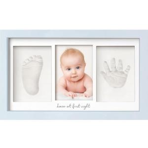 imageBaby Hand and Footprint Kit  Clay Handprint Keepsake Frame Newborn Nursery Picture Frame Personalized New Mom Gifts for Baby Shower ampamp Registry Alpine WhiteMist Blue