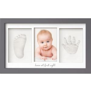 imageBaby Hand and Footprint Kit  Clay Handprint Keepsake Frame Newborn Nursery Picture Frame Personalized New Mom Gifts for Baby Shower ampamp Registry Alpine WhiteGunmetal Gray
