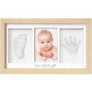 imageBaby Hand and Footprint Kit  Clay Handprint Keepsake Frame Newborn Nursery Picture Frame Personalized New Mom Gifts for Baby Shower ampamp Registry Alpine WhiteAsh Wood