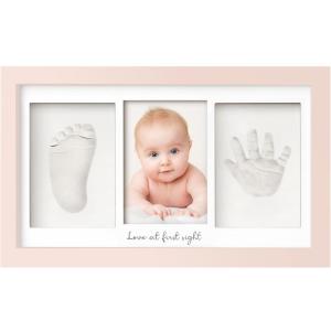imageBaby Hand and Footprint Kit  Clay Handprint Keepsake Frame Newborn Nursery Picture Frame Personalized New Mom Gifts for Baby Shower ampamp Registry Alpine WhitePetal Pink