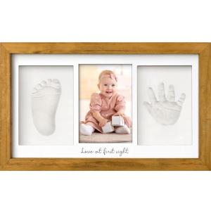 imageBaby Hand and Footprint Kit  Clay Handprint Keepsake Frame Newborn Nursery Picture Frame Personalized New Mom Gifts for Baby Shower ampamp Registry Alpine WhiteGolden Wheat