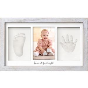 imageBaby Hand and Footprint Kit  Clay Handprint Keepsake Frame Newborn Nursery Picture Frame Personalized New Mom Gifts for Baby Shower ampamp Registry Alpine WhiteVintage Gray