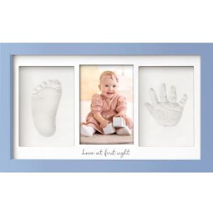 imageBaby Hand and Footprint Kit  Clay Handprint Keepsake Frame Newborn Nursery Picture Frame Personalized New Mom Gifts for Baby Shower ampamp Registry Alpine WhiteCornflower