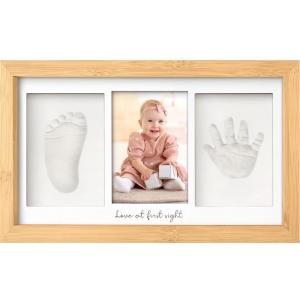 imageBaby Hand and Footprint Kit  Clay Handprint Keepsake Frame Newborn Nursery Picture Frame Personalized New Mom Gifts for Baby Shower ampamp Registry Alpine WhiteBamboo