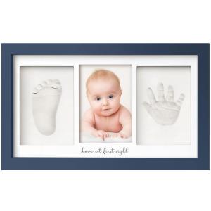 imageBaby Hand and Footprint Kit  Clay Handprint Keepsake Frame Newborn Nursery Picture Frame Personalized New Mom Gifts for Baby Shower ampamp Registry Alpine WhiteMidnight Blue