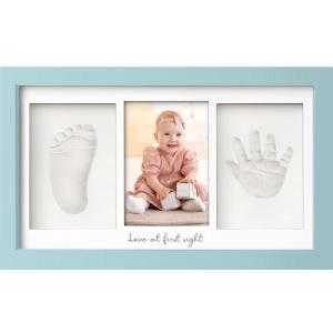 imageBaby Hand and Footprint Kit  Clay Handprint Keepsake Frame Newborn Nursery Picture Frame Personalized New Mom Gifts for Baby Shower ampamp Registry Alpine WhiteSky Blue