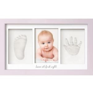 imageBaby Hand and Footprint Kit  Clay Handprint Keepsake Frame Newborn Nursery Picture Frame Personalized New Mom Gifts for Baby Shower ampamp Registry Alpine WhiteSoft Lilac