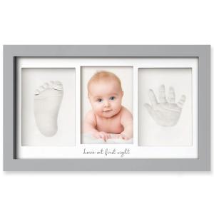 imageBaby Hand and Footprint Kit  Clay Handprint Keepsake Frame Newborn Nursery Picture Frame Personalized New Mom Gifts for Baby Shower ampamp Registry Alpine WhiteCloud Gray