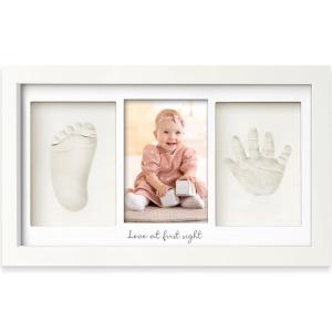 imageBaby Hand and Footprint Kit  Clay Handprint Keepsake Frame Newborn Nursery Picture Frame Personalized New Mom Gifts for Baby Shower ampamp Registry Alpine WhiteAlpine White