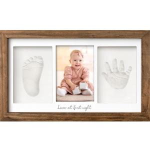imageBaby Hand and Footprint Kit  Clay Handprint Keepsake Frame Newborn Nursery Picture Frame Personalized New Mom Gifts for Baby Shower ampamp Registry Alpine WhiteMedium Oak