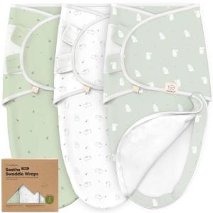 imageBaby Swaddle Sleep Sacks with Zipper  3Pack Swaddles for Newborns 36 Months Infant Baby Girls Boys Soft ampamp Durable Newborn Sleep Sack Easy Diaper Change Swaddling Blanket Sage LBunnies