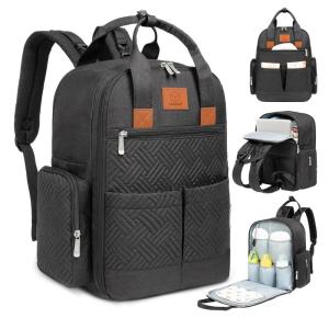 imageDiaper Bag Backpack  Multifunctional Travel Diaper Back PacksMaternity Baby Changing Bags Compact 12L Capacity PU Leather Waterproof Unisex Stylish Nappy Bag Diaper Changing Pad Navy BlueCharcoal