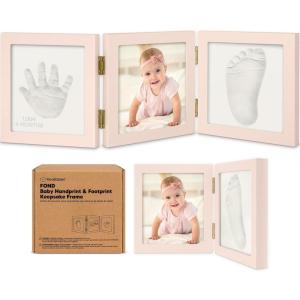 imageInkless Baby Handprint and Footprint Kit for Newborn  Baby Footprint Kit Newborn Keepsake Nursery Picture FrameDog Paw Print MakerPersonalized Gifts for New MomShowers ampamp RegistryPetal PinkGoldPetal Pink