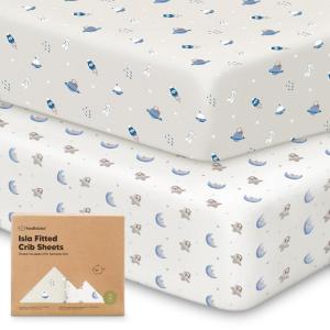 imageKeaBabies 2Pack Baby Crib Sheets for Boys Girls  52x28 Viscose Derived from Bamboo Toddler Bed Sheets Neutral Fitted Crib Mattress Cover for Standard Baby Bedding Soft ampamp Cozy SavannahCosmo