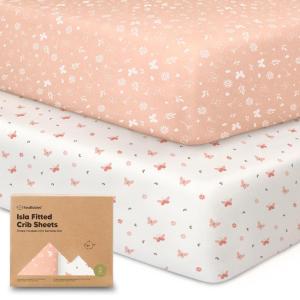 imageKeaBabies 2Pack Baby Crib Sheets for Boys Girls  52x28 Viscose Derived from Bamboo Toddler Bed Sheets Neutral Fitted Crib Mattress Cover for Standard Baby Bedding Soft ampamp Cozy SavannahButterflies