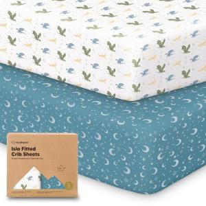 imageKeaBabies 2Pack Baby Crib Sheets for Boys Girls  52x28 Viscose Derived from Bamboo Toddler Bed Sheets Neutral Fitted Crib Mattress Cover for Standard Baby Bedding Soft ampamp Cozy SavannahDragon Tale