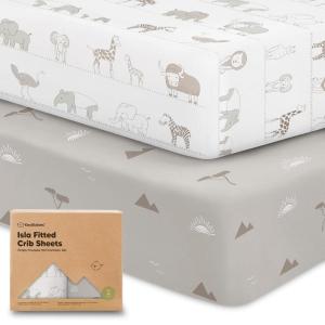 imageKeaBabies 2Pack Baby Crib Sheets for Boys Girls  52x28 Viscose Derived from Bamboo Toddler Bed Sheets Neutral Fitted Crib Mattress Cover for Standard Baby Bedding Soft ampamp Cozy SavannahSavannah