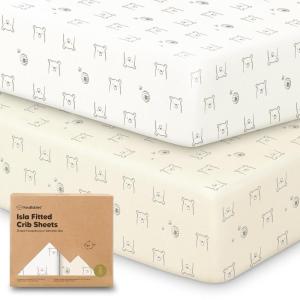 imageKeaBabies 2Pack Baby Crib Sheets for Boys Girls  52x28 Viscose Derived from Bamboo Toddler Bed Sheets Neutral Fitted Crib Mattress Cover for Standard Baby Bedding Soft ampamp Cozy SavannahBumble Bear