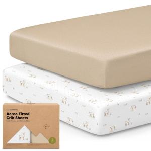 imageKeaBabies 2Pack Fitted Crib Sheets for Boys Girls Baby  Soft Bamboo Viscose Cotton 52x28 Standard Crib Mattress Sheets Toddler Bed Mattress Cover Gender Neutral Breathable Durable WoodlandWild Fawn