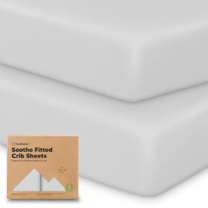 imageKeaBabies 2Pack Organic Crib Sheets for Boys Girls  52x28 Fitted Crib Mattress Sheet Neutral Breathable Jersey Cotton Cover for Baby Bed Toddler Mattress Soft ampamp Cute Prints WoodlandFrench Gray