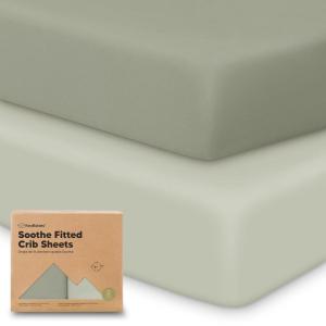 imageKeaBabies 2Pack Organic Crib Sheets for Boys Girls  52x28 Fitted Crib Mattress Sheet Neutral Breathable Jersey Cotton Cover for Baby Bed Toddler Mattress Soft ampamp Cute Prints WoodlandLichen