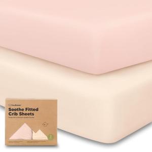 imageKeaBabies 2Pack Organic Crib Sheets for Boys Girls  52x28 Fitted Crib Mattress Sheet Neutral Breathable Jersey Cotton Cover for Baby Bed Toddler Mattress Soft ampamp Cute Prints WoodlandCameo