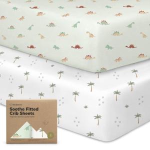 imageKeaBabies 2Pack Organic Crib Sheets for Boys Girls  52x28 Fitted Crib Mattress Sheet Neutral Breathable Jersey Cotton Cover for Baby Bed Toddler Mattress Soft ampamp Cute Prints WoodlandRoarsome