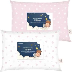 imageKeaBabies 2Pack Toddler Pillow 13x18  Soft Organic Cotton Kids Travel Bed Pillows for Sleeping School Nap Machine Washable Toddlers 2 to 5 Pillowcase Sold Separately HeartsDaisy