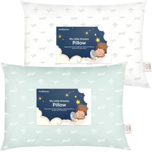 imageKeaBabies 2Pack Toddler Pillow 13x18  Soft Organic Cotton Kids Travel Bed Pillows for Sleeping School Nap Machine Washable Toddlers 2 to 5 Pillowcase Sold Separately HeartsPlanes