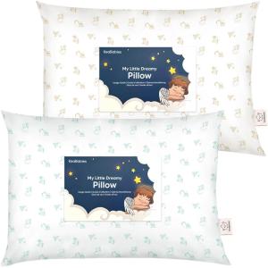 imageKeaBabies 2Pack Toddler Pillow 13x18  Soft Organic Cotton Kids Travel Bed Pillows for Sleeping School Nap Machine Washable Toddlers 2 to 5 Pillowcase Sold Separately HeartsExcavator