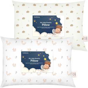 imageKeaBabies 2Pack Toddler Pillow 13x18  Soft Organic Cotton Kids Travel Bed Pillows for Sleeping School Nap Machine Washable Toddlers 2 to 5 Pillowcase Sold Separately HeartsNibblesBruce