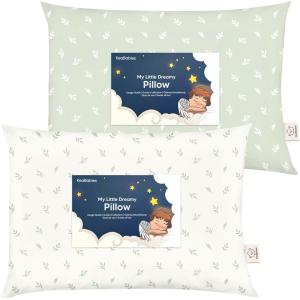 imageKeaBabies 2Pack Toddler Pillow 13x18  Soft Organic Cotton Kids Travel Bed Pillows for Sleeping School Nap Machine Washable Toddlers 2 to 5 Pillowcase Sold Separately HeartsHerb